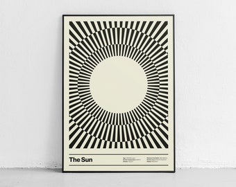SUNRISE SERENITY, A Minimalist Poster Celebrating the Majestic Sun, Art Print (12x16, 18x24, 24x36, 30x40, 50x70, 70x100)