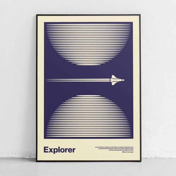 Space Shuttle Poster, ein inspirierender Druck, der das Space Shuttle zeigt, ein modernes Kunstwerk, das sich auf eine Space-Shuttle-Reise begibt