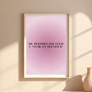 Afirmaciones Positivas Spanish Affirmation Daily Affirmation Aura Poster Latinx Art Spanish Wall Art Latina Art Empowered Women Print Latina