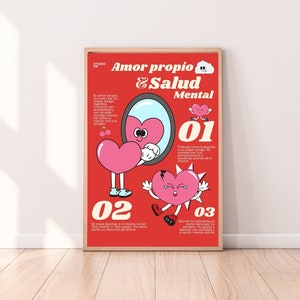 Cartel de amor propio Amor Propio Salud Cartel de salud mental Afirmación en español Arte de pared latina Afirmación diaria Arte de pared Clase de español