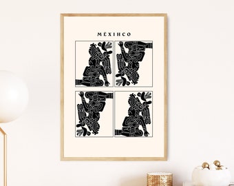 Aztec Wall Art Aztec Poster Mexican Modern Art Mexico Poster Mexican Wall Art Aztec God Mexican Minimalist Art Mexico Vintage Poster Latinx