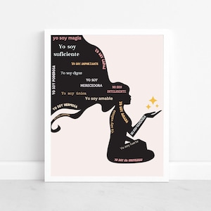 Spanish Affirmation Amor Propio Spanish Classroom Decor Self Love Poster Spanish Motivational Wall Art Mental Health Poster I am Enough