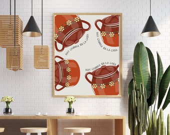 Mexican Kitchen Decor Cocina Mexicana Mexican Art Poster Hay Comida En La Casa Mexican Culture Mexican Art Print Latina Wall Art Mexicana