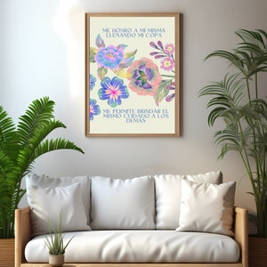 Daily Affirmation Poster Spanish Poster Mental Health Poster Salud Mental Daily Affirmations Wall Art Spanish Teacher Spanish Classroom