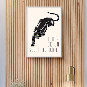Mexico Poster Mexico Travel Poster Jaguar Poster Jaguar Print Spanish Poster Mexico Gallery Wall Art Mexico Wall Art Vintage Mexico Poster