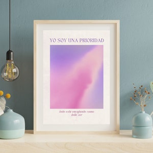 Affiche de l'affirmation quotidienne Afirmaciones Salud Art mural de l'affirmation mentale quotidienne sur la santé mentale Affiche sur la santé mentale Salle de classe d'espagnol Arte Descarga Numérique
