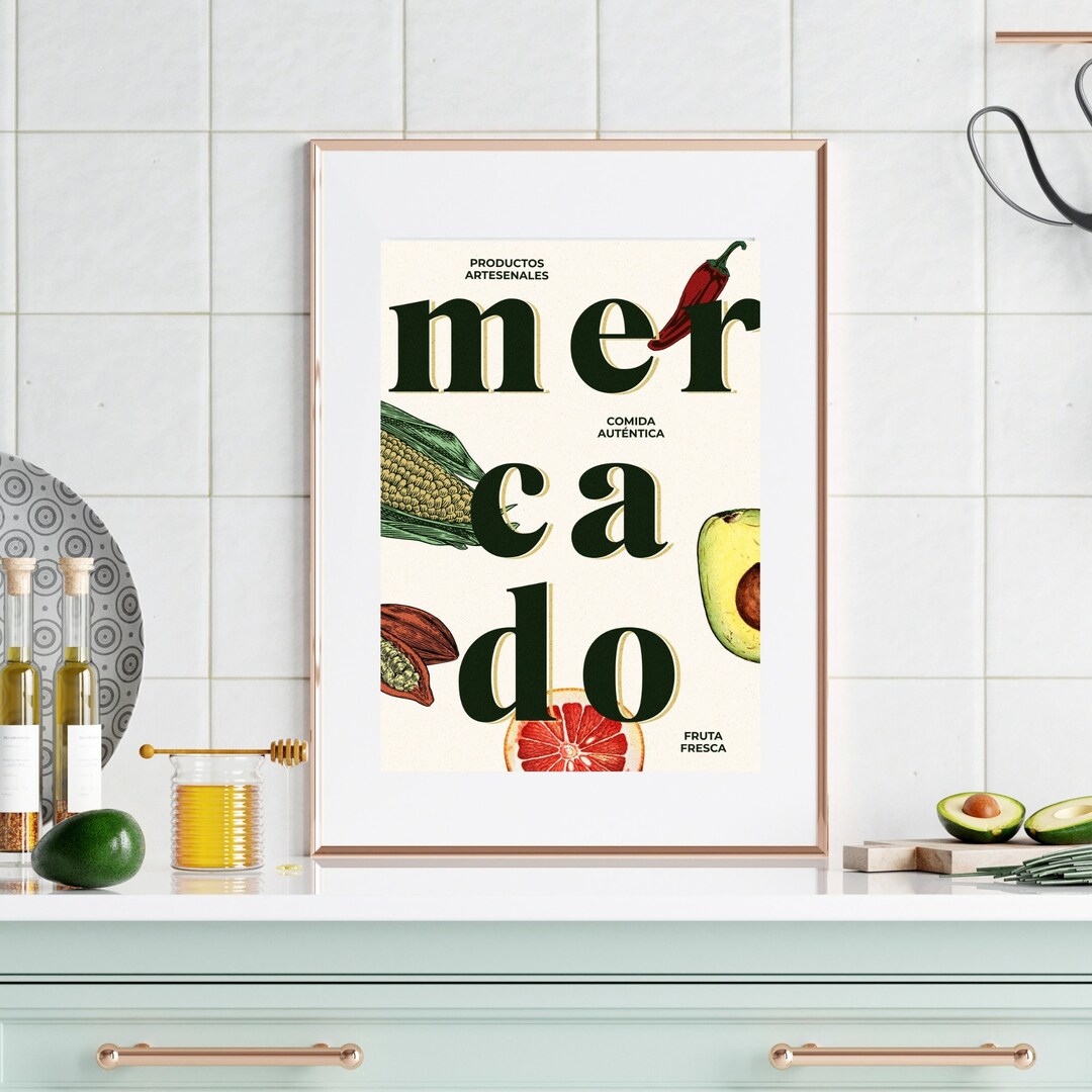 Farmers Market Wall Art Cocina Mexicana Mexican Food Print Mexican