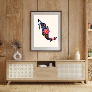 Mexico Wall Art Print Boho Mexican Art Floral Folk Art Wall Art Travel Poster Mexico Latina Wall Art Mexican Wall Art Travel Wall Art Poster