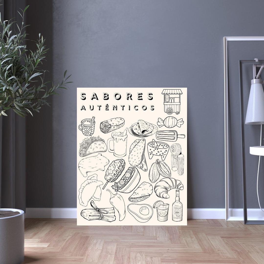 Mexican Kitchen Art Farmers Market Wall Art Mexican Food Art Mexican