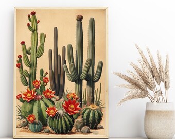 Vintage Mexican Poster Art Vintage Desert Wall Art Vintage Desert Poster Cactus Art Print Mexican Wall Art Prints Mexico Wall Art Prints