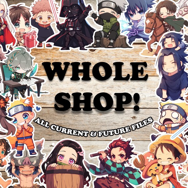 Whole shop PNG Bundle | Access to all current and future files | Image files for merch, stickers, POD