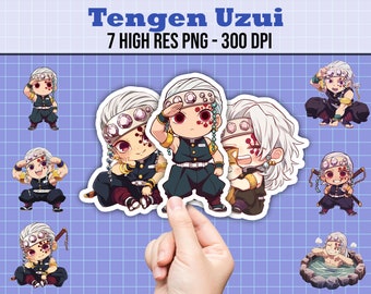 Anime Png Pack, Tengen Png Clipart Bundle for Stickers and Merch