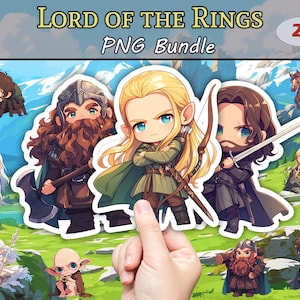 Lord of the Rings Png Bundle, Lotr Chibi Clipart pack