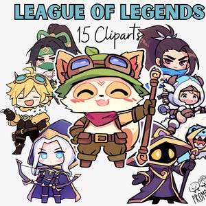 Chibi League of Legends Clipart Bundle | Pack mignon ligue png