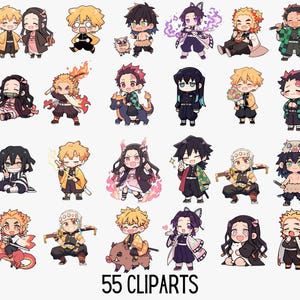 Demon S. Clipart Anime | Pack png mignon combattant démon chibi
