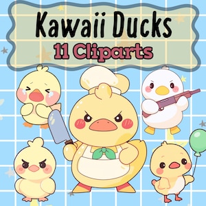 Niedliches Enten Clipart Bundle | Kawaii Baby Ente Png Bundle