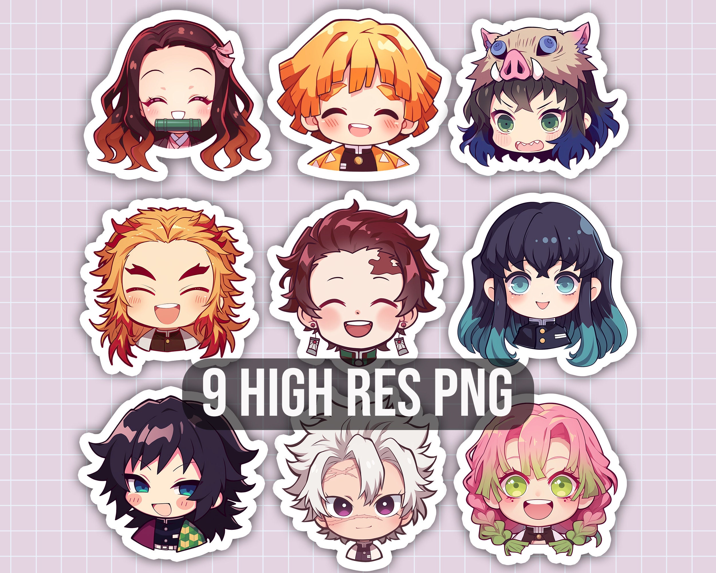 Chibi Demon Fighters Heads Png Pack, Anime Demon Clipart Pack - Etsy Norway, image size:2500x2000