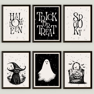 Minimalist Vintage Halloween Printable Poster Collection
