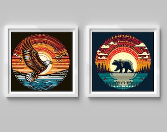 Seven Grandfather Teachings, Indigenous Dot Art Prints