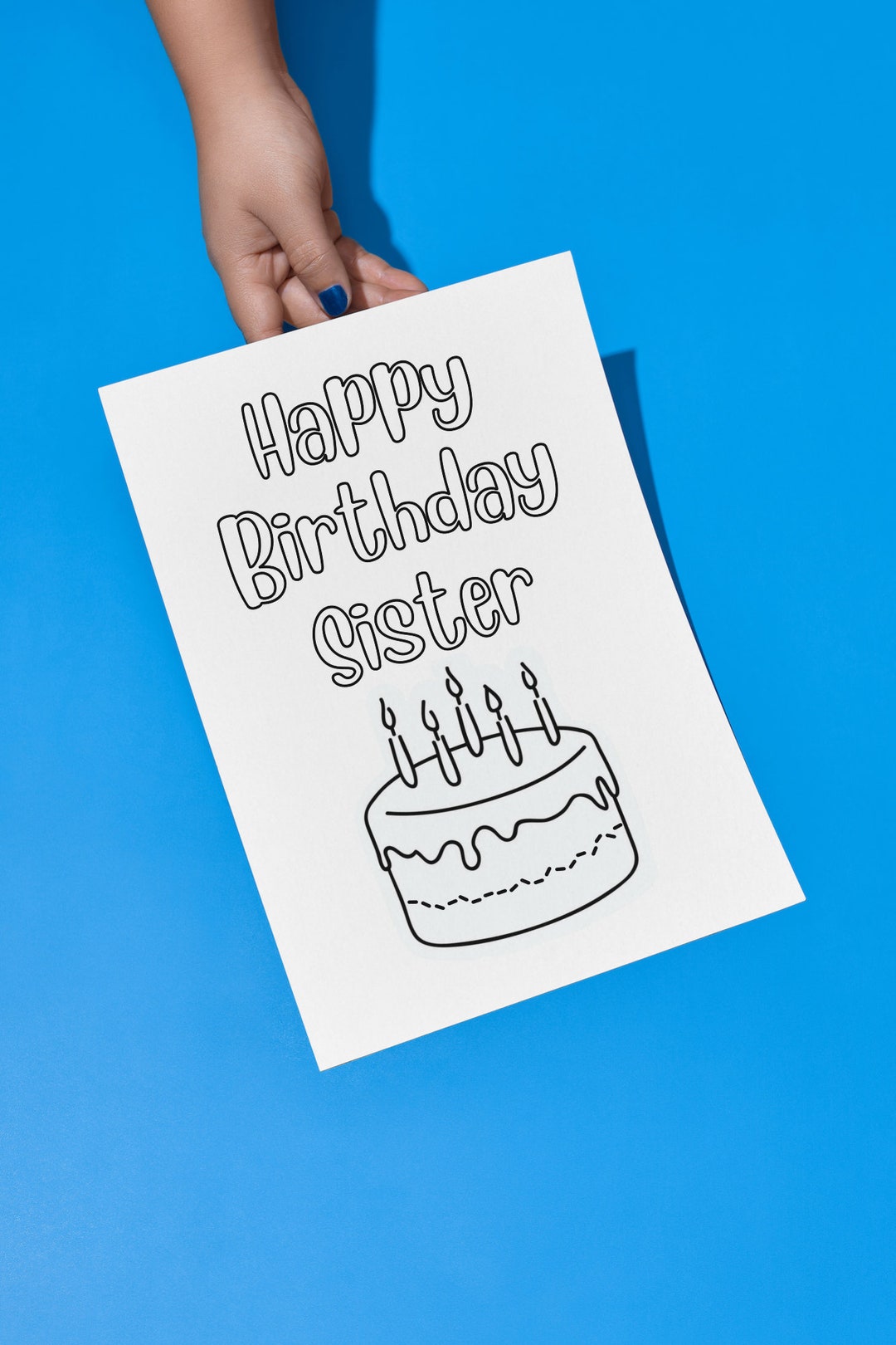 Happy Birthday Sister Coloring Page Printable, Unique Gift Birthday