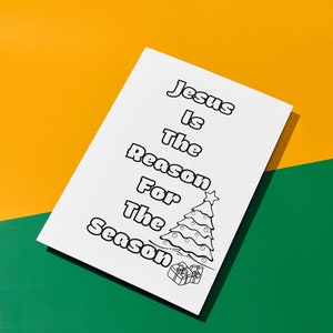 Christmas Coloring Printable: Jesus Birthday Coloring Page, Bible Activity Coloring Craft , Coloring Page with Words, Holiday Fun Activity