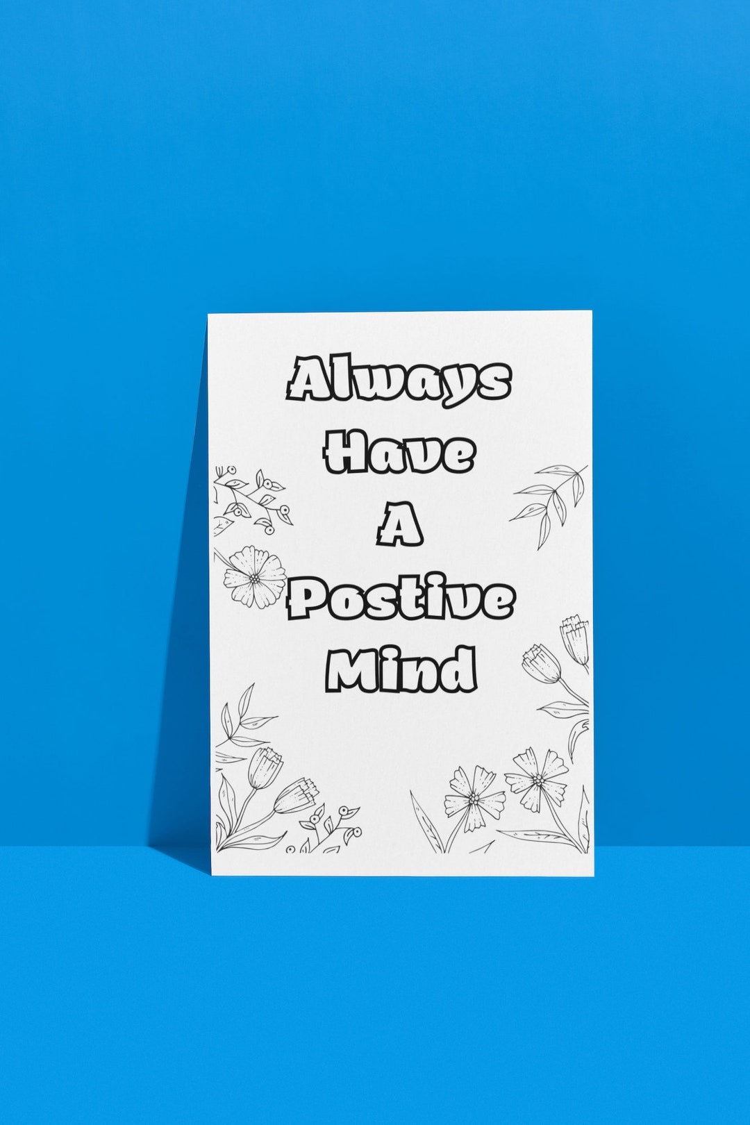 Inspirational Coloring Page, Coloring Page Printable: Positive Mind ...