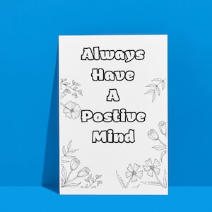 Página para colorir inspiradora, página para colorir para imprimir: mente positiva, página para colorir cristã, página para colorir da igreja, página para colorir motivacional