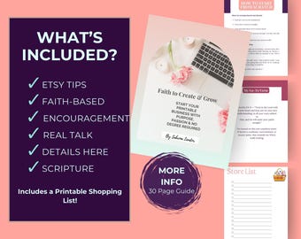 Trosbaserad Etsy Startup Guide för kvinnor: Planerare för digital produktbutik (PDF-nedladdning)