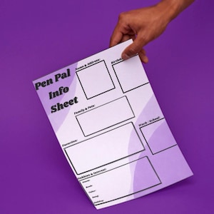Pen Pal Information Sheet Printable: Snail Mail Organizer (PDF Download)