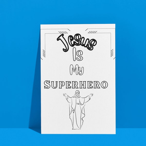 Jesus Superhero Coloring Pages - Etsy