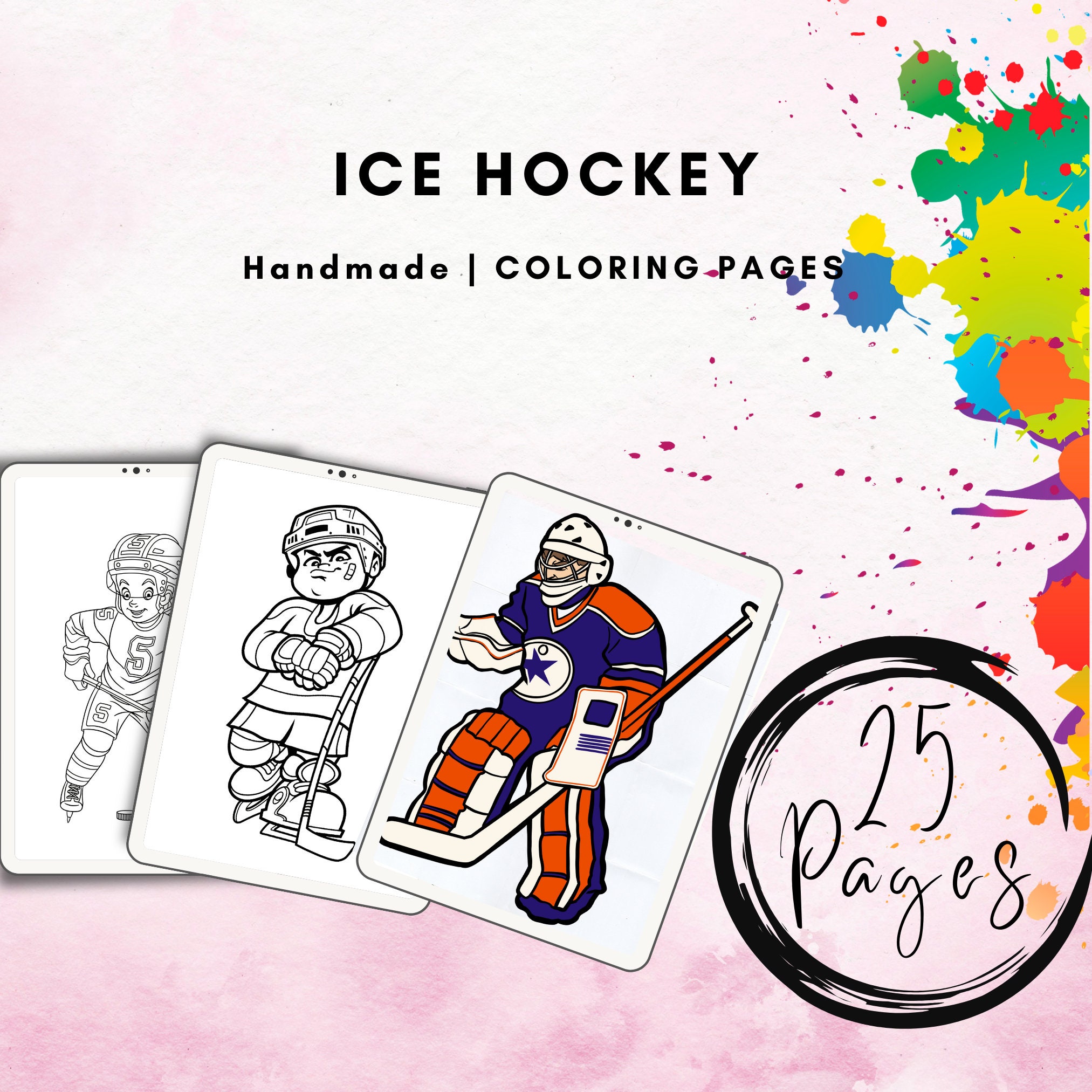 Design Your Own Vintage Goalie Mask: A Drawing and Coloring Book - 8 x 10  Full Page Templates to Design and Color For Hockey Fans of Any Age