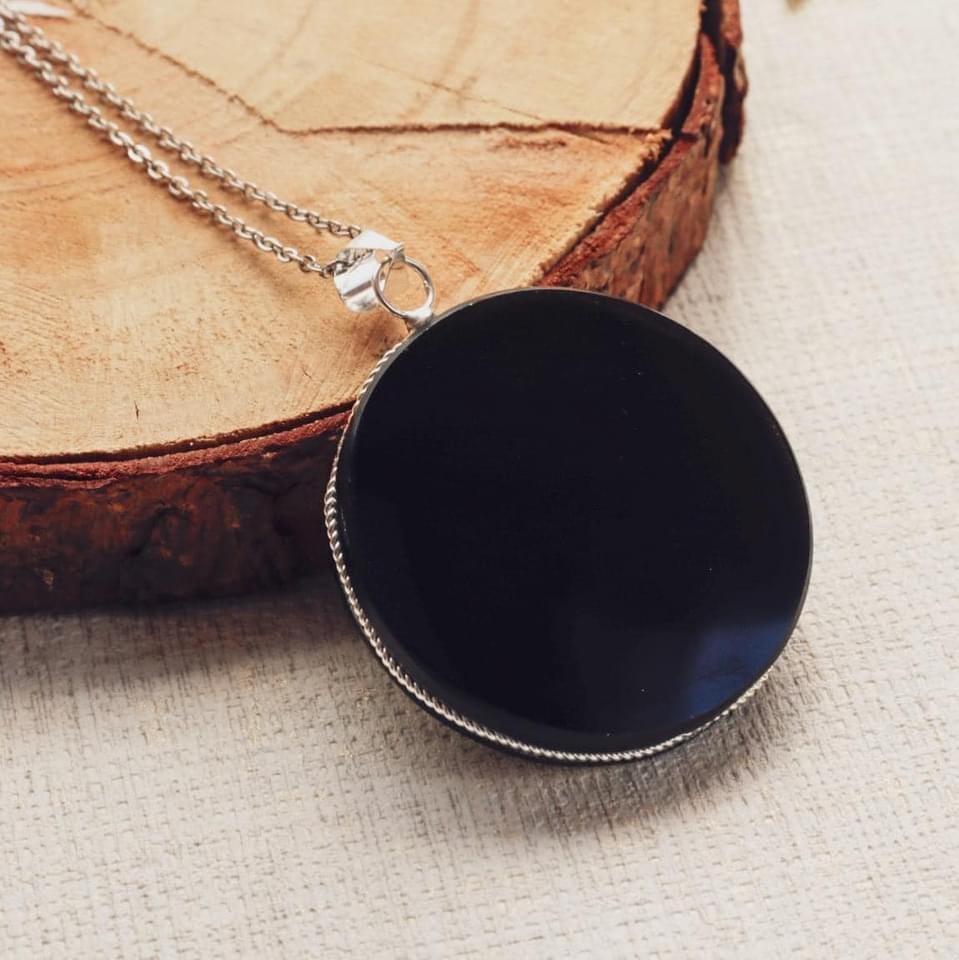 Obsidian Pendant, Obsidian Disc, Obsidian Scrying Disc