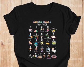 Coping Skills Alphabet Shirt, ABC Shirt, School Psychologist Shirt, Back To School, Teacher Shirt, Mental Health Awareness, School Counselor
