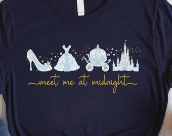 Meet me at Midnight T-Shirt, Cinderella Inspired Sweatshirt, Disney Tee, Disney Girls Trip 2025, Cinderella Sweatshirt, Princess Party Gifts