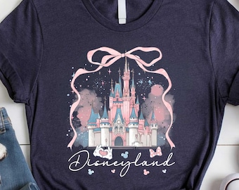 Disney Castle And Coquette Bow Disneyland Shirt,Disney Castle Tshirt,Magic Castle Shirt,Cinderella Castle,Disney Girl Trip Tee,Birthday Girl