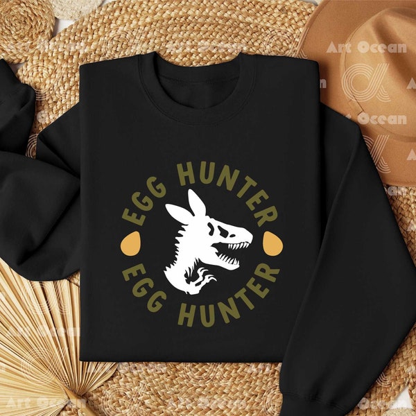 Egg Hunter Dinosaur Sweatshirt, Easter Egg Hunter Shirt, Easter Bunny Tee, Easter Matching Shirt, Easter Family Hoodie, Easter Kids Shirt