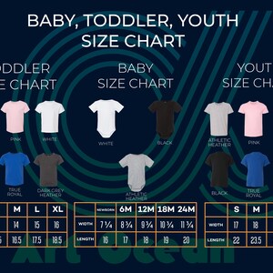 baby, toddler, youth size chart