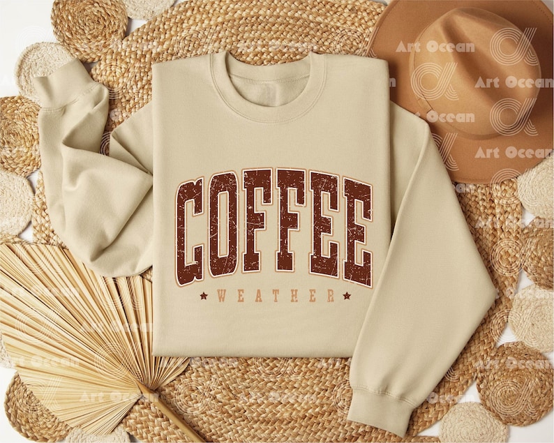 Coffee Weather Sweatshirt, Coffee Shirt, Winter Sweatshirt, Gift for Coffee Lover, Autumn Women Shirt, Fall Sweater, Autumn T-Shirt image 1