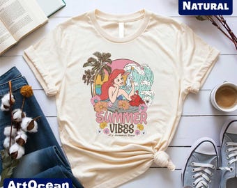 Ariel The Little Mermaid Shirt, Ariel Mermaid Shirt, Ariel Flounder Tee, Disney Princess Shirt, Princess Ariel Summer Vibes Tee, Summer Trip