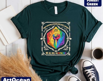 When Someone Attacks One Party Member We All Roll for Initiative T-Shirt, LGBT Shirt, DnD Pride Month Shirt, Love is Love Shirt, LQBTQ Pride