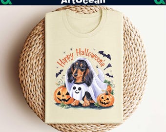 Happy Halloweenie Shirt,Ghost Weenie Dog,Dachshund Ghost Shirt,Halloween Dog Sweatshirt,Dachshund fall,Halloween Dachshund Tee,Dog Lover Tee