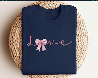 Love Coquette Sweatshirt, Coquette bow Sweatshirt, Valentine’s Day Shirt,Gift For Wife,Love Sweatshirt,Valentine Coquette Bow Tee,Cute Love