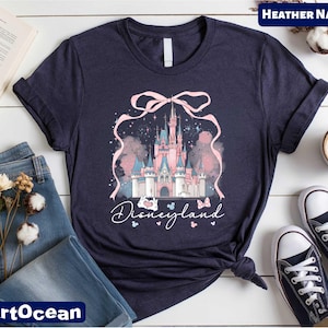 Disney Castle And Coquette Bow Disneyland Shirt,Disney Castle Tshirt,Magic Castle Shirt,Cinderella Castle,Disney Girl Trip Tee,Birthday Girl