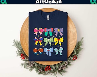 Disney Princess Cute Ribbons Sweatshirt,Disney Princess Coquette Bow Shirt,Princess Bow Shirt,Disneyland Girly Tee,Disneyland Girl Trip Tee