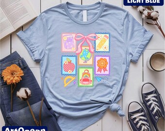 Teacher Shirt, Teacher Doodle Shirt, Cute Teacher Shirt, Books T-Shirt, Back to School, Teacher Stamp Shirt, Elementary Teacher Sweatshirt
