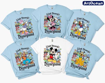 Retro Walt Disney's Disneyland All Characters Shirt, Magic Kingdom, Disney Epcot Shirt,Epcot Tee,Disney Family Trip Shirt,Mickey and Friends