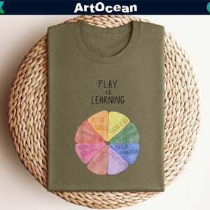 a t - shirt that says play is learning on it