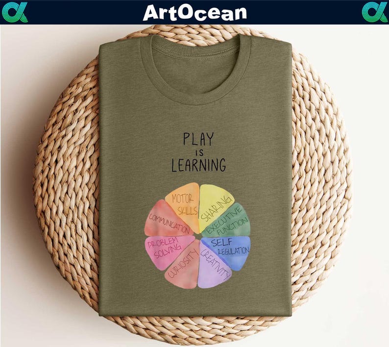 a t - shirt that says play is learning on it