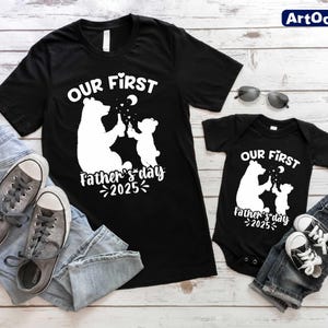 Matching Shirts for Dad and Baby, Our First Father&#39;s Day Shirt, Matching Father and Son, Father&#39;s Day Gift, Cute Family Tee, Family Matching