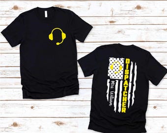 Custom Dispatcher American Flag Shirt, Dispatcher Appreciation Gift, Dispatcher Shirts for Men, 911 Dispatcher Shirt, Gift For Dispatcher